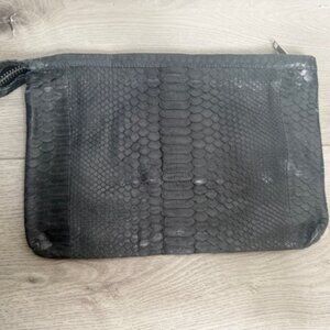 NMBR NINE Genuine Python Leather Soft Clutch Bag – Blue – NEW Authentic Luxury